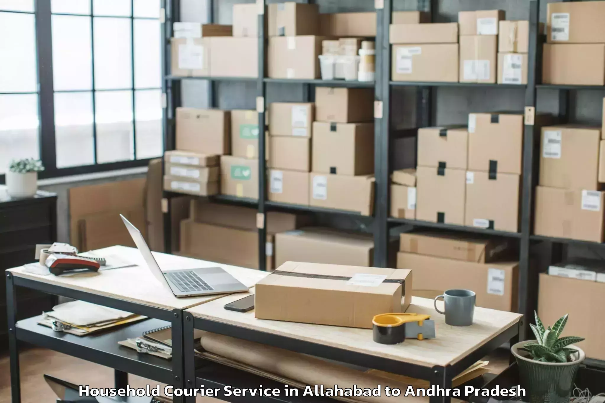 Reliable Allahabad to Kovvur Household Courier